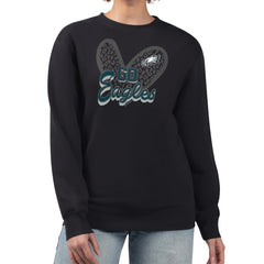Philadelphia Eagles G-III 4Her by Carl Banks Women's Leopard Heart Pullover Sweatshirt Black | NFL