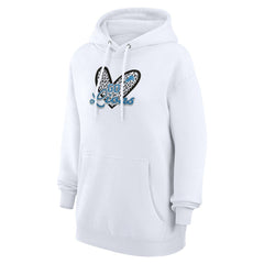 Detroit Lions G-III 4Her by Carl Banks Women's Animal Print Heart Team Graphic Fleece Tri-Blend Pullover Hoodie White | NFL