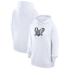 Philadelphia Eagles G-III 4Her by Carl Banks Women's Animal Print Heart Team Graphic Fleece Tri-Blend Pullover Hoodie White | NFL