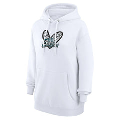 Philadelphia Eagles G-III 4Her by Carl Banks Women's Animal Print Heart Team Graphic Fleece Tri-Blend Pullover Hoodie White | NFL