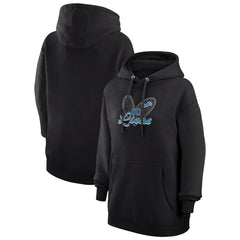 Detroit Lions G-III 4Her by Carl Banks Women's Animal Print Heart Team Graphic Fleece Tri-Blend Pullover Hoodie Black | NFL