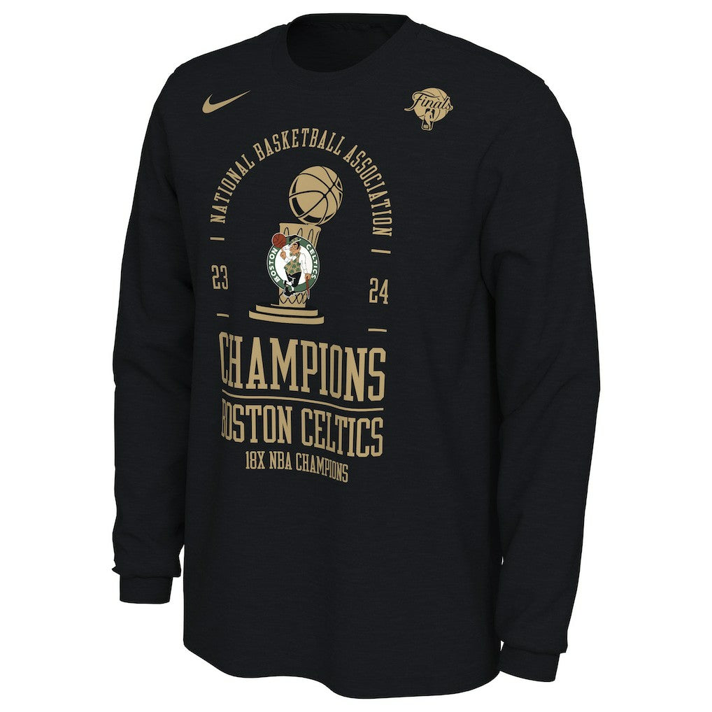 Boston Celtics 18-Time NBA Finals Champions Locker Room Long Sleeve T-Shirt Black - NBA