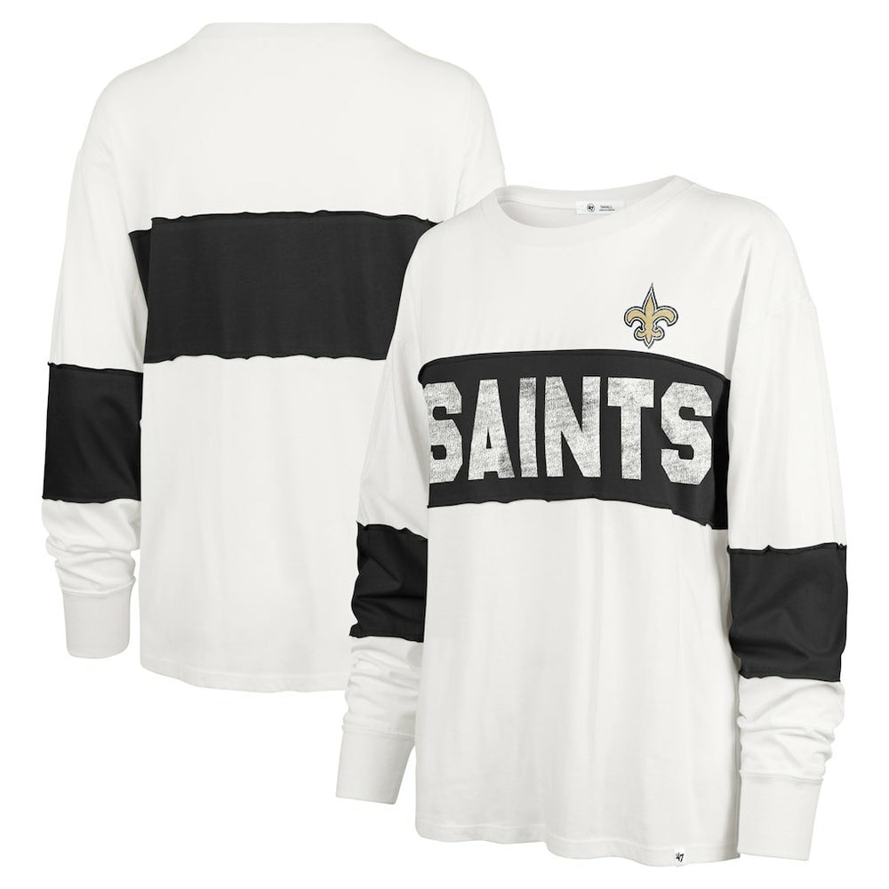 New Orleans Saints '47 Women's Clubhouse Pride Taylor Long Sleeve T-Shirt Cream | 47 brand
