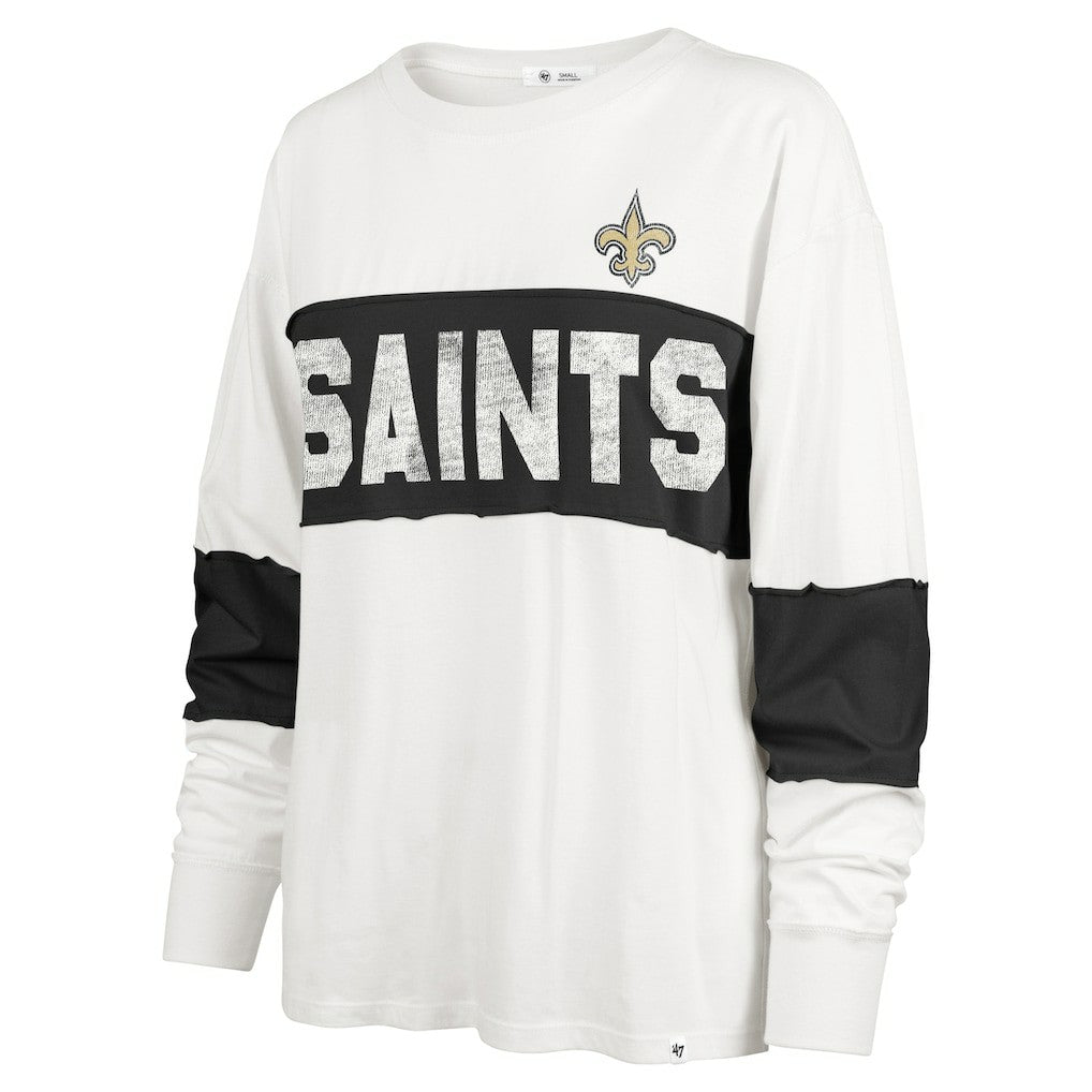 New Orleans Saints '47 Women's Clubhouse Pride Taylor Long Sleeve T-Shirt Cream | 47 brand