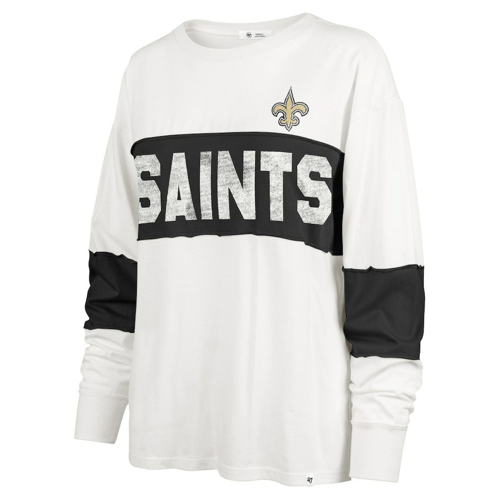 New Orleans Saints '47 Women's Clubhouse Pride Taylor Long Sleeve T-Shirt Cream | 47 brand