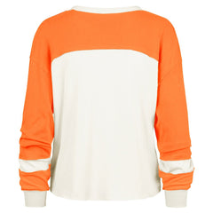 Miami Dolphins '47 Women's Double Header Curve Raglan Long Sleeve Crop Top Cream | 47 brand