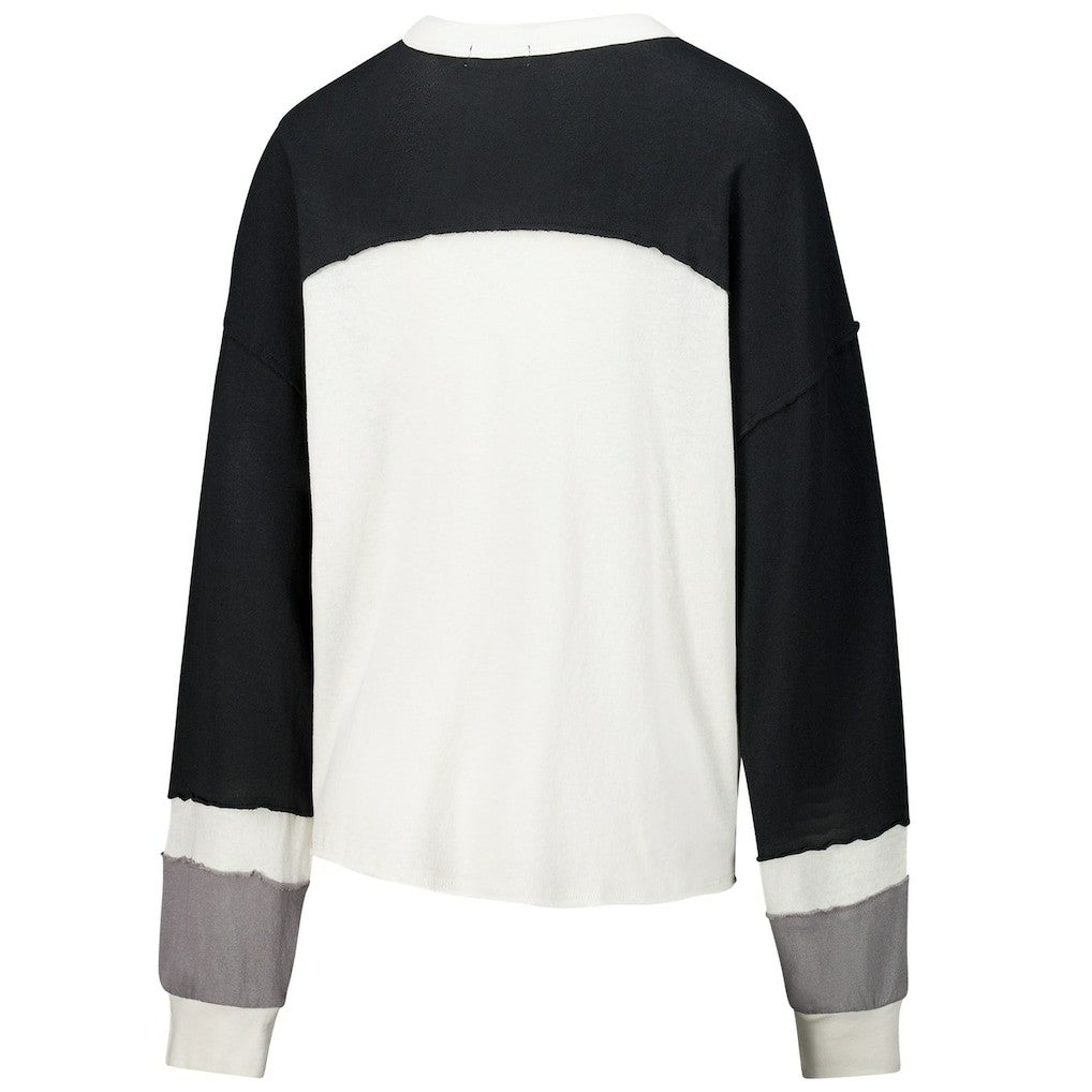 Jacksonville Jaguars '47 Women's Double Header Curve Raglan Long Sleeve Crop Top Cream | 47 brand