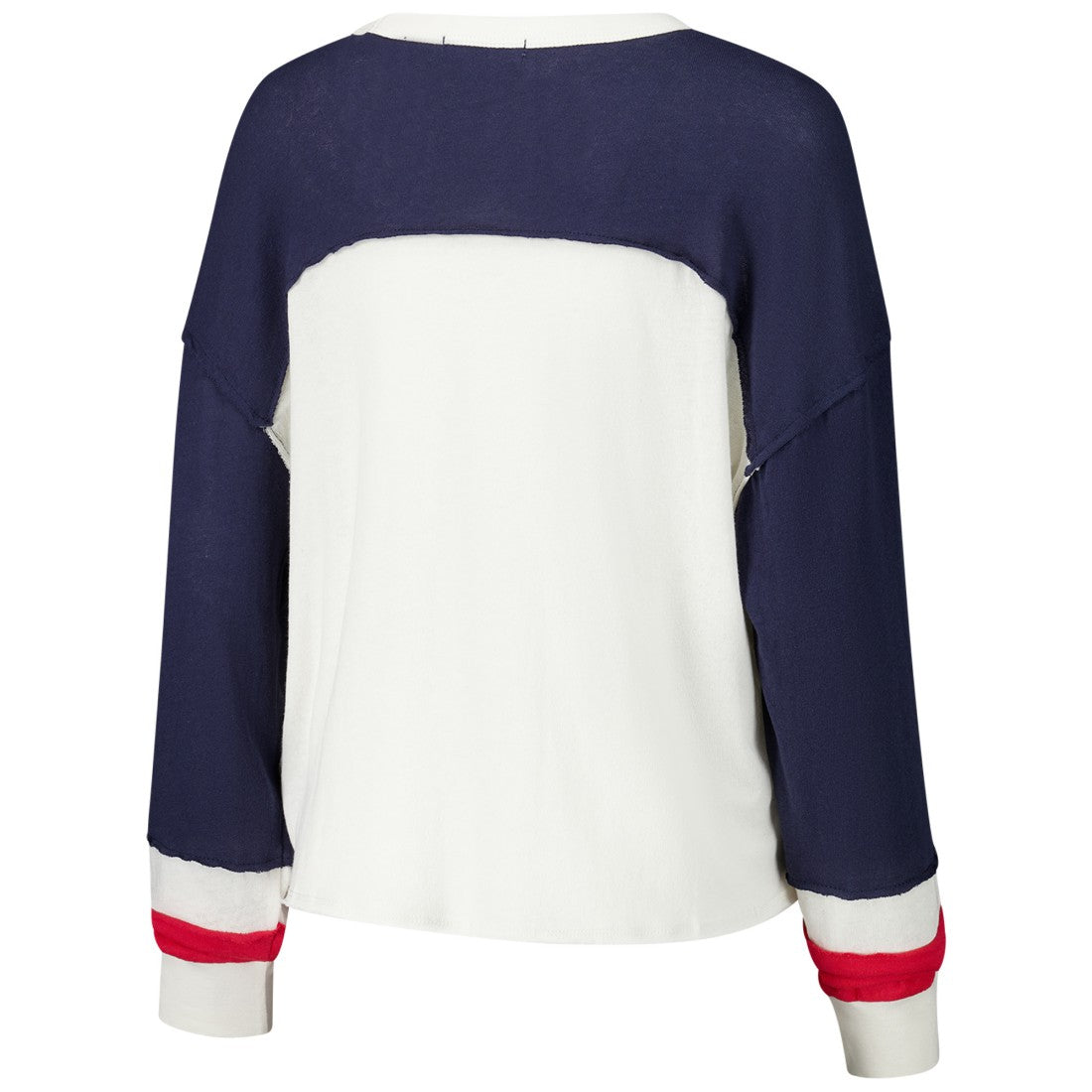 Houston Texans '47 Women's Double Header Curve Raglan Long Sleeve Crop Top Cream | 47 brand