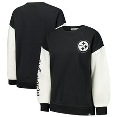 Pittsburgh Steelers '47 Women's Double Header Rise Andie Pullover Sweatshirt Black | 47 brand