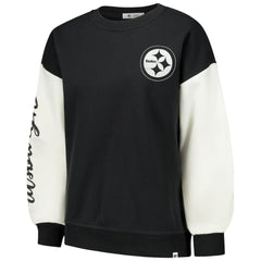 Pittsburgh Steelers '47 Women's Double Header Rise Andie Pullover Sweatshirt Black | 47 brand