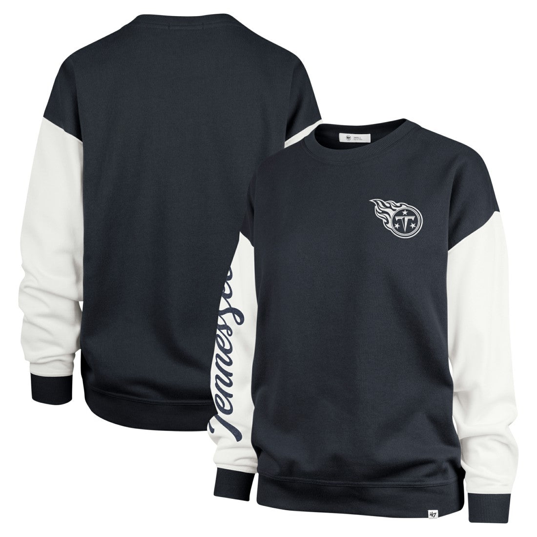 Tennessee Titans '47 Women's Double Header Rise Andie Pullover Sweatshirt Navy | 47 brand