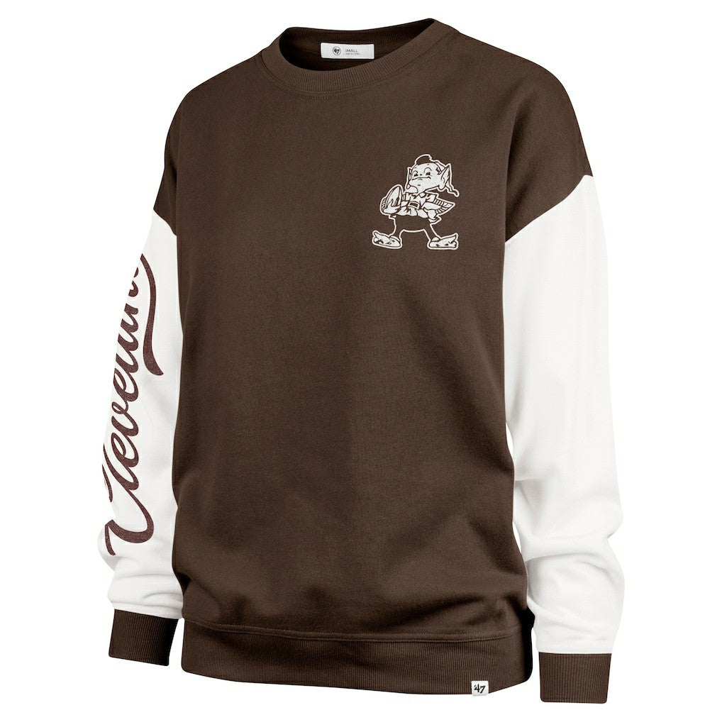 Cleveland Browns '47 Women's Double Header Rise Andie Pullover Sweatshirt Brown | 47 brand
