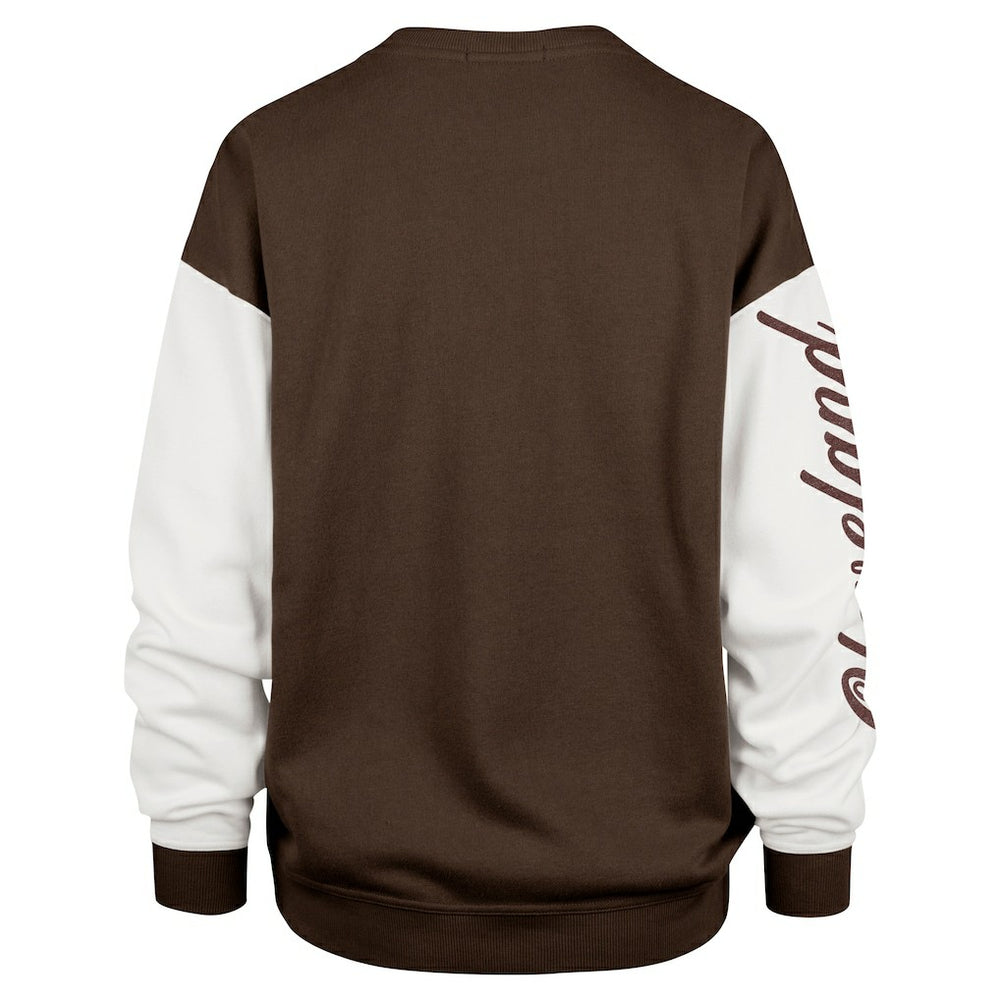 Cleveland Browns '47 Women's Double Header Rise Andie Pullover Sweatshirt Brown | 47 brand