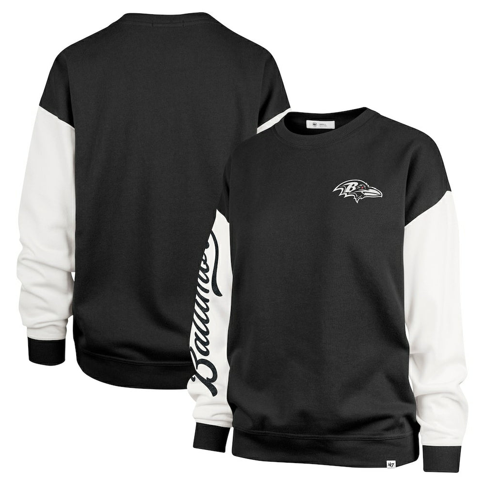 Baltimore Ravens '47 Women's Double Header Rise Andie Pullover Sweatshirt Black | 47 brand