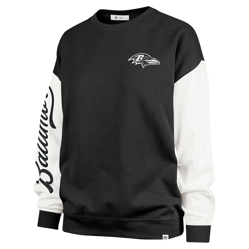 Baltimore Ravens '47 Women's Double Header Rise Andie Pullover Sweatshirt Black | 47 brand