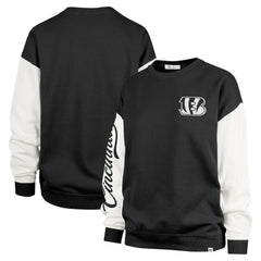 Cincinnati Bengals '47 Women's Double Header Rise Andie Pullover Sweatshirt Black | 47 brand