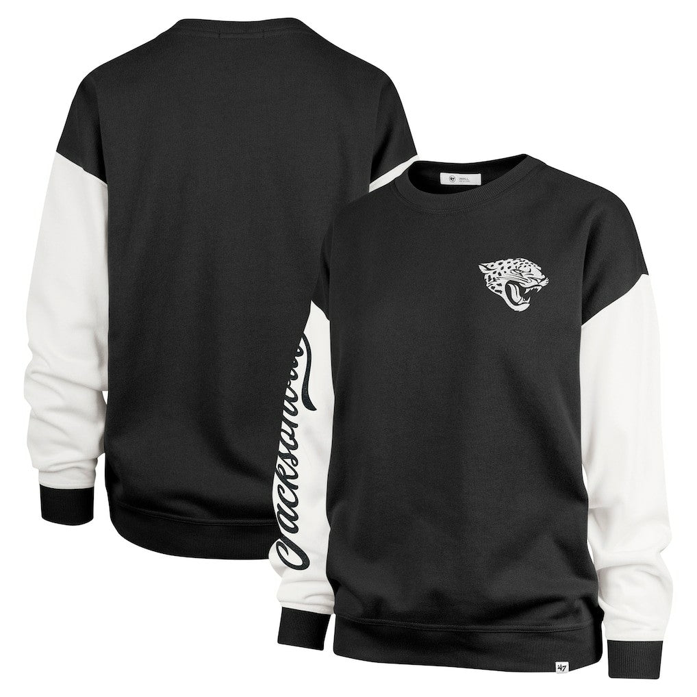 Jacksonville Jaguars '47 Women's Double Header Rise Andie Pullover Sweatshirt Black | 47 brand