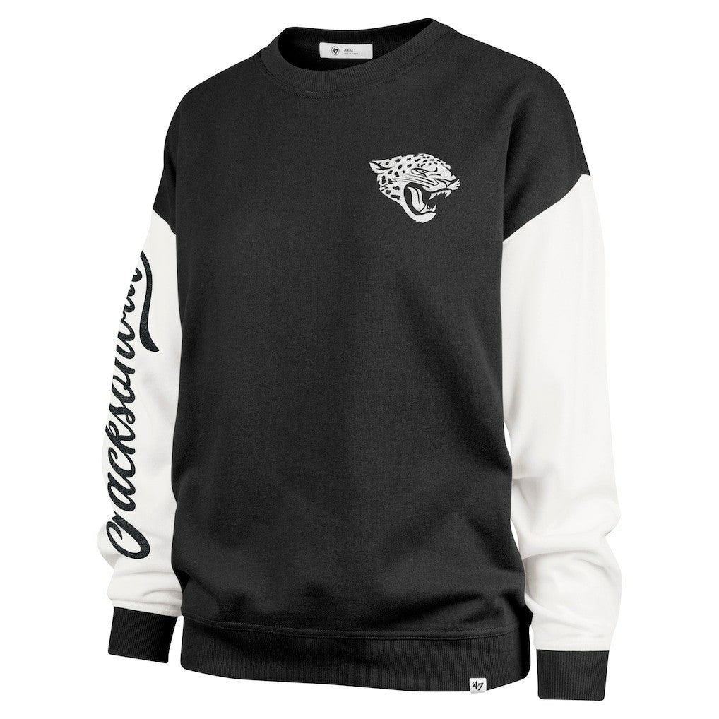 Jacksonville Jaguars '47 Women's Double Header Rise Andie Pullover Sweatshirt Black | 47 brand