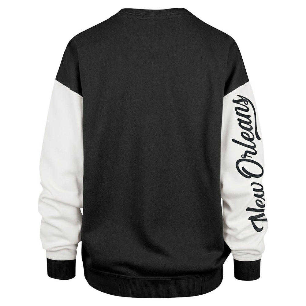 New Orleans Saints '47 Women's Double Header Rise Andie Pullover Sweatshirt Black | 47 brand