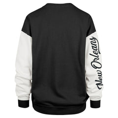 New Orleans Saints '47 Women's Double Header Rise Andie Pullover Sweatshirt Black | 47 brand