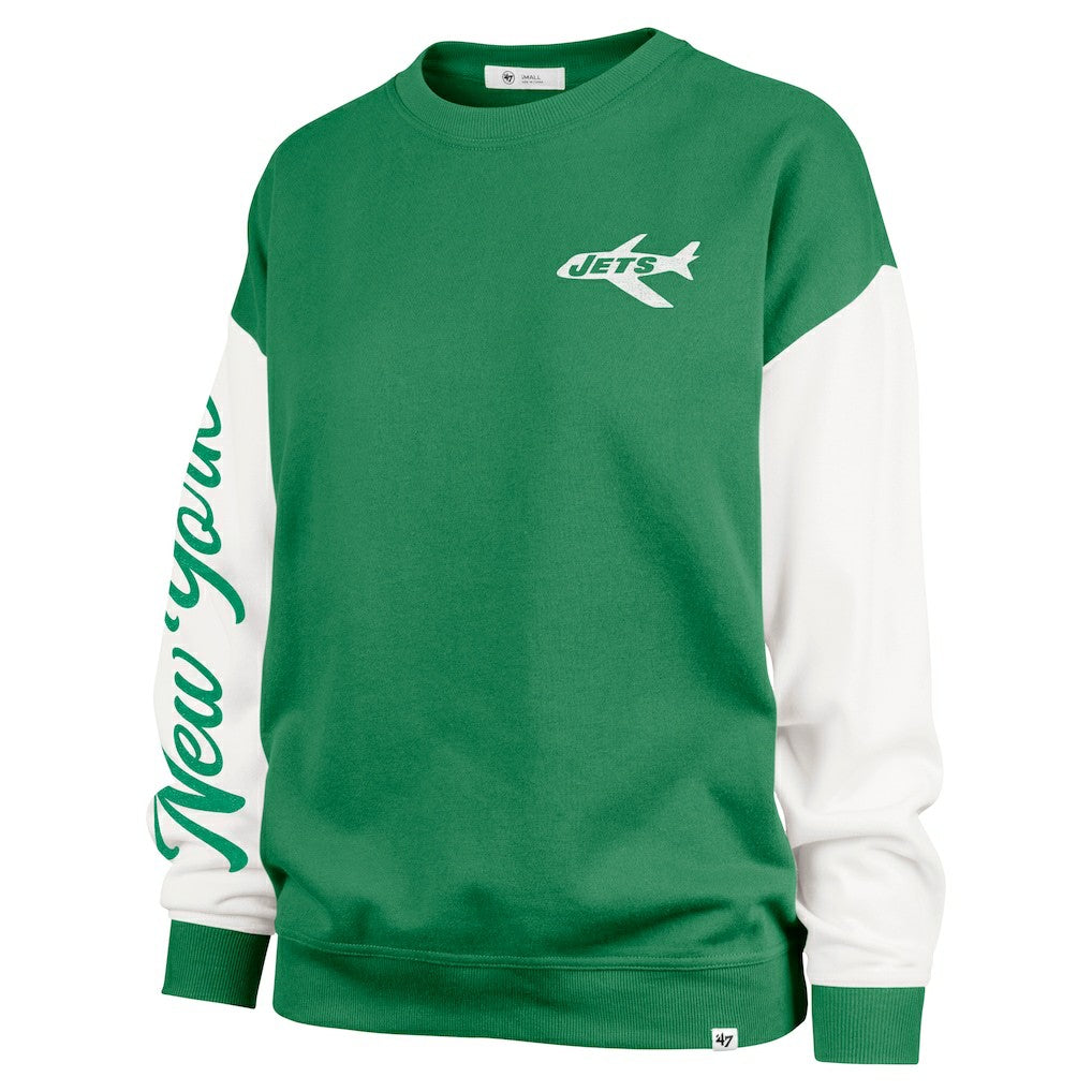 New York Jets '47 Women's Double Header Rise Andie Pullover Sweatshirt Green | 47 brand