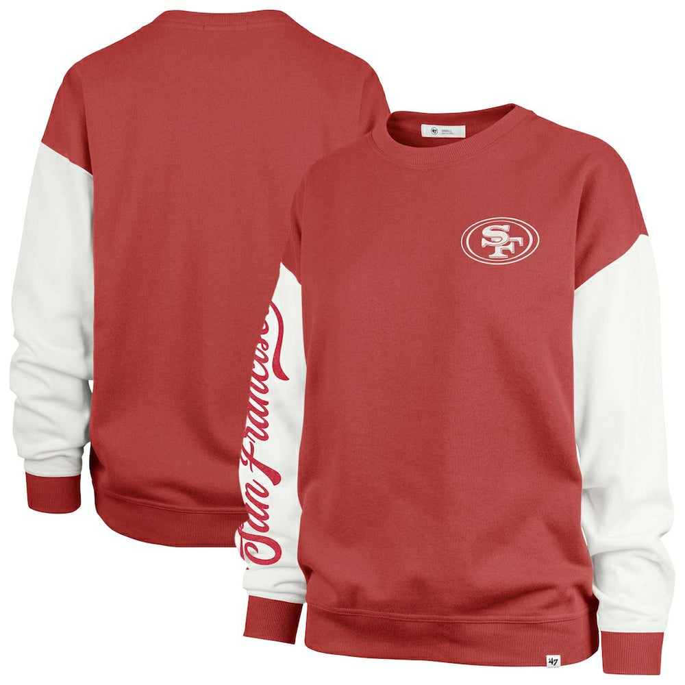 San Francisco 49ers '47 Women's Double Header Rise Andie Pullover Sweatshirt Scarlet | 47 brand