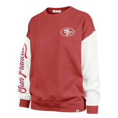 San Francisco 49ers '47 Women's Double Header Rise Andie Pullover Sweatshirt Scarlet | 47 brand