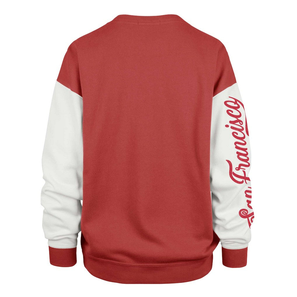 San Francisco 49ers '47 Women's Double Header Rise Andie Pullover Sweatshirt Scarlet | 47 brand