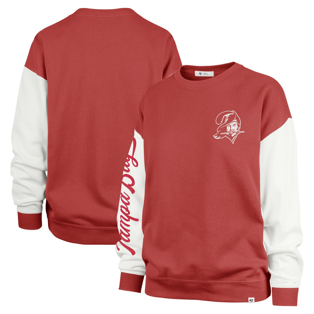 Tampa Bay Buccaneers '47 Women's Double Header Rise Andie Pullover Sweatshirt Red | 47 brand
