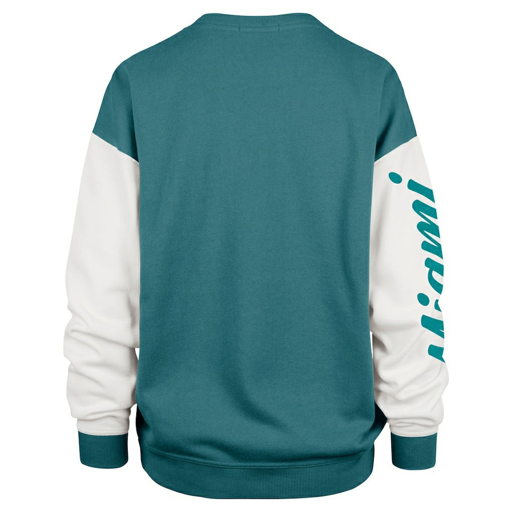 Miami Dolphins '47 Women's Double Header Rise Andie Pullover Sweatshirt Aqua | 47 brand