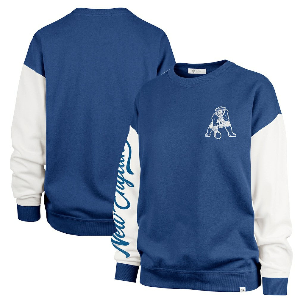 New England Patriots '47 Women's Double Header Rise Andie Pullover Sweatshirt Navy | 47 brand