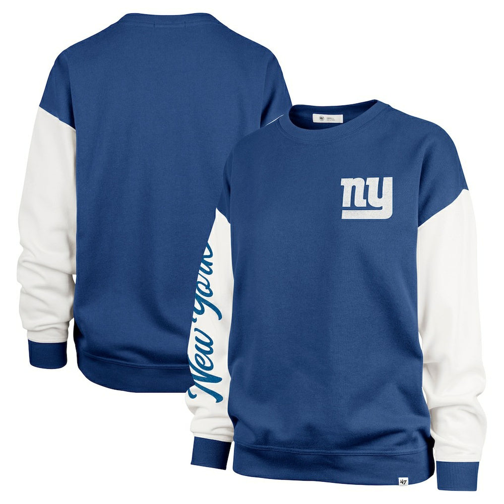 New York Giants '47 Women's Double Header Rise Andie Pullover Sweatshirt Royal | 47 brand
