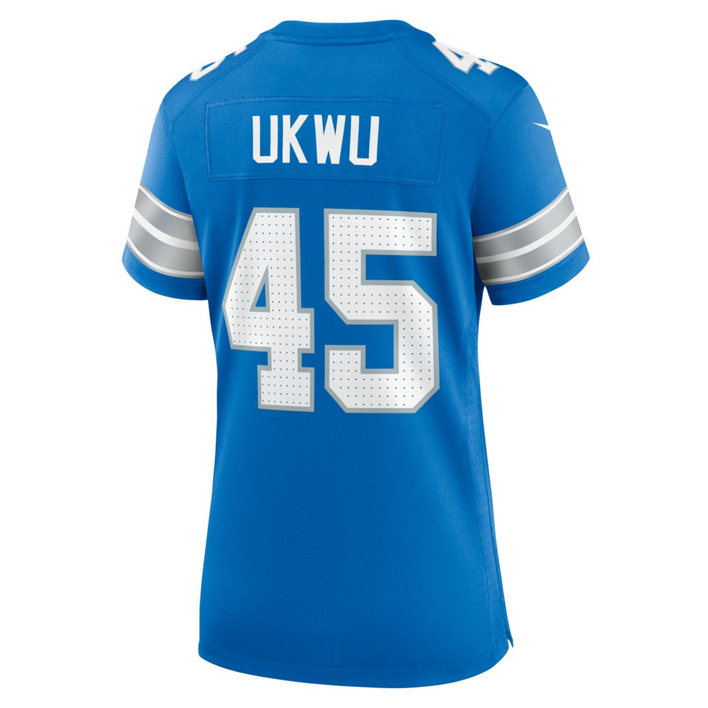 Isaac Ukwu Detroit Lions Women's Game Jersey Blue | Nike for Sale