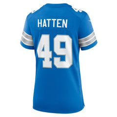 Hogan Hatten Detroit Lions Women's Game Jersey Blue | Nike for Sale