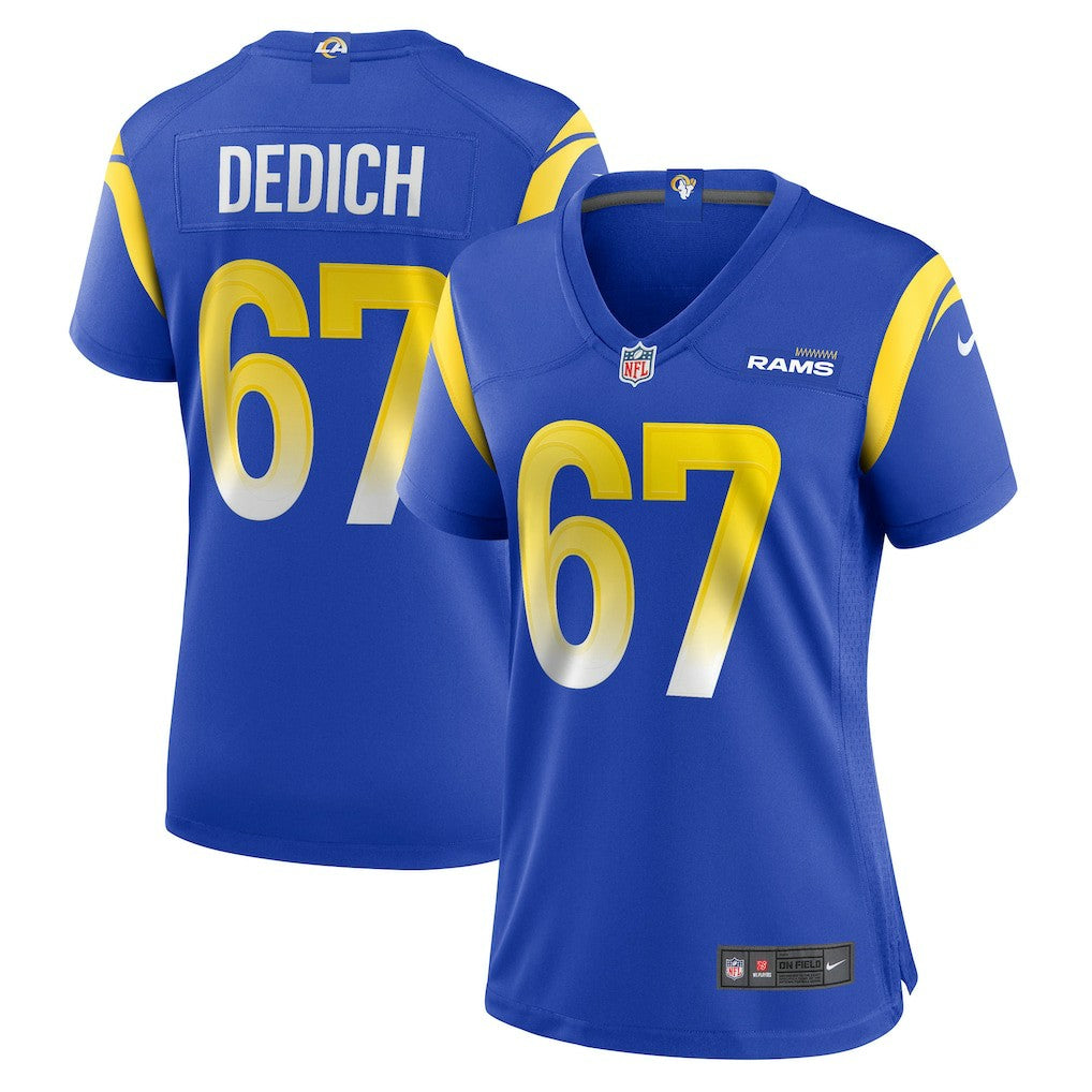 Justin Dedich Los Angeles Rams Women's Game Jersey Royal | Nike for Sale