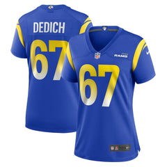 Justin Dedich Los Angeles Rams Women's Game Jersey Royal | Nike for Sale