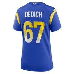 Justin Dedich Los Angeles Rams Women's Game Jersey Royal | Nike for Sale