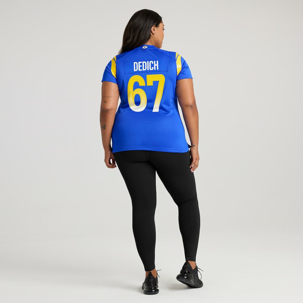 Justin Dedich Los Angeles Rams Women's Game Jersey Royal | Nike for Sale
