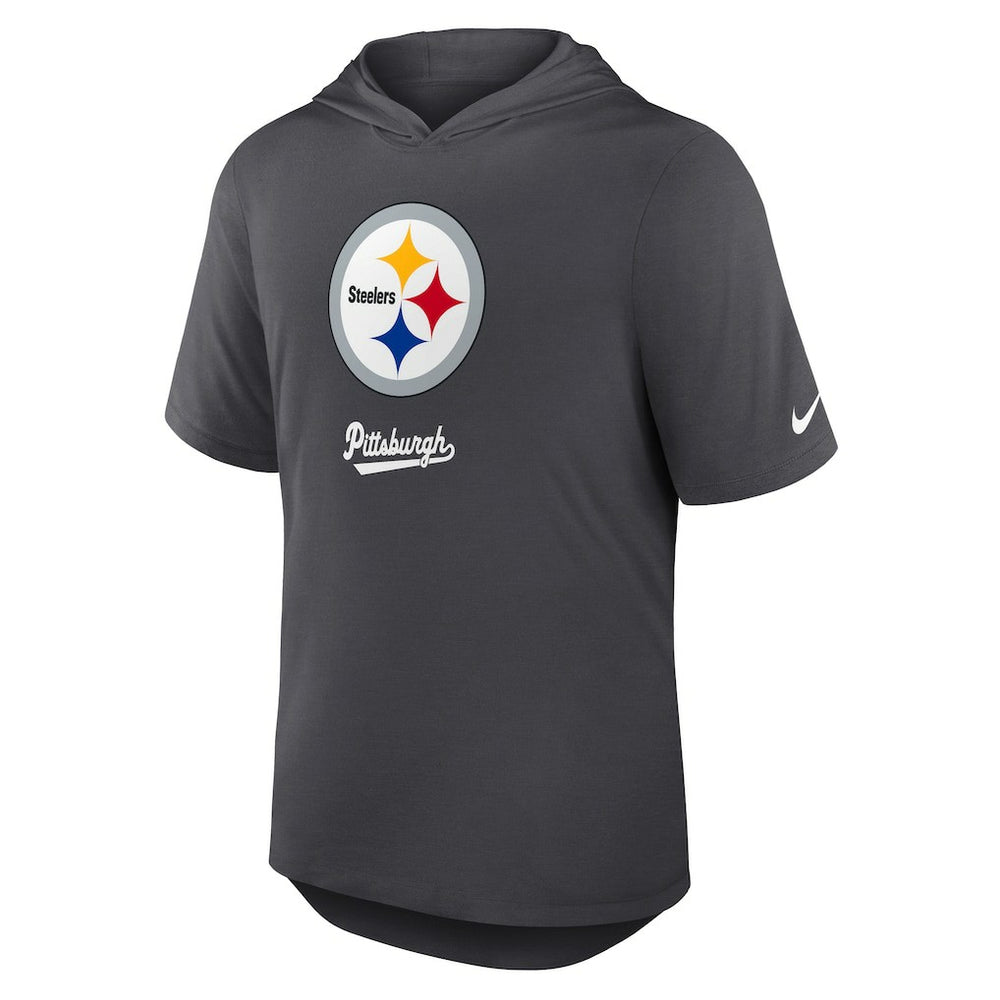 Pittsburgh Steelers Tri-Blend Performance Hoodie T-Shirt Anthracite | Nike for Sale