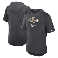 Baltimore Ravens Tri-Blend Performance Hoodie T-Shirt Anthracite | Nike for Sale