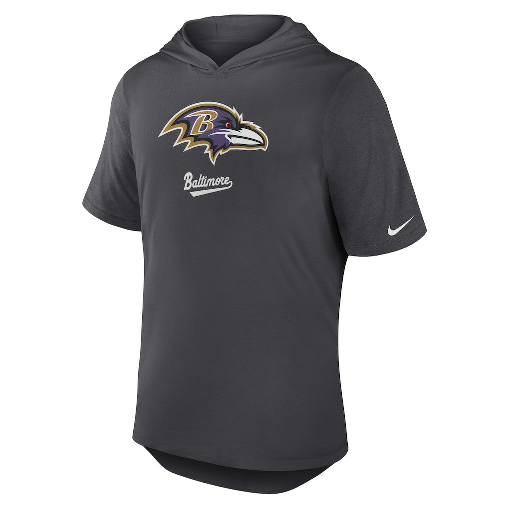 Baltimore Ravens Tri-Blend Performance Hoodie T-Shirt Anthracite | Nike for Sale