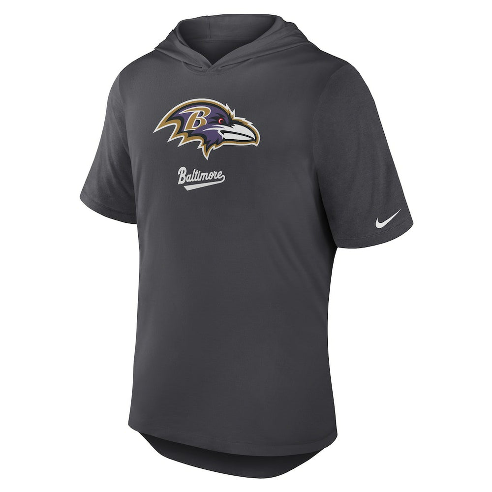 Baltimore Ravens Tri-Blend Performance Hoodie T-Shirt Anthracite | Nike for Sale