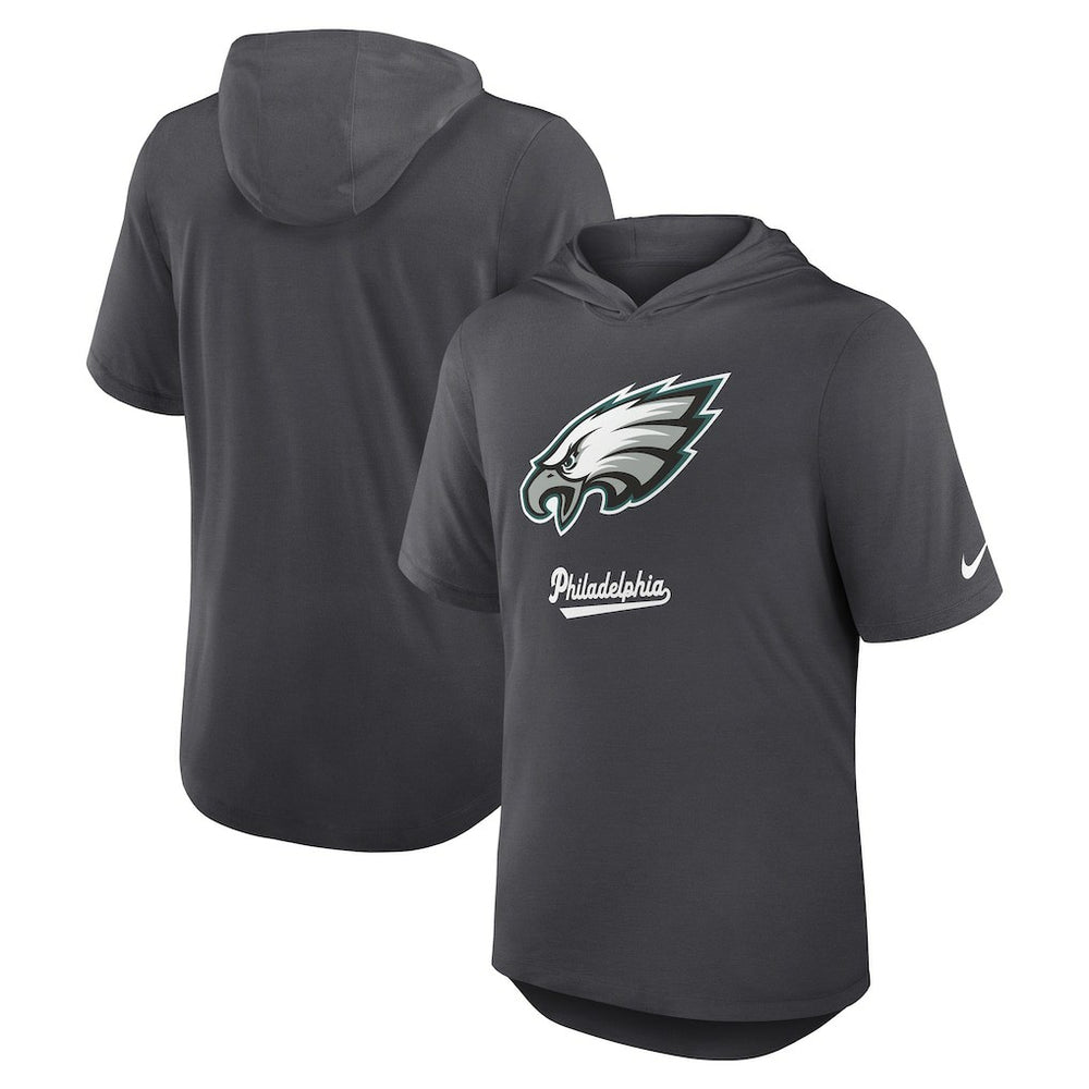 Philadelphia Eagles Tri-Blend Performance Hoodie T-Shirt Anthracite | Nike for Sale