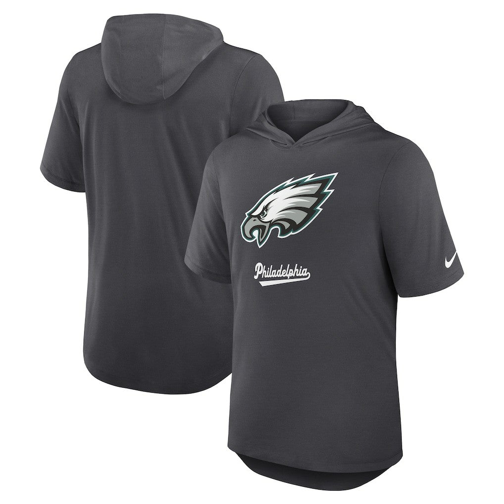 Philadelphia Eagles Tri-Blend Performance Hoodie T-Shirt Anthracite | Nike for Sale