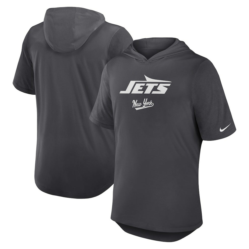 New York Jets Tri-Blend Performance Hoodie T-Shirt Anthracite | Nike for Sale