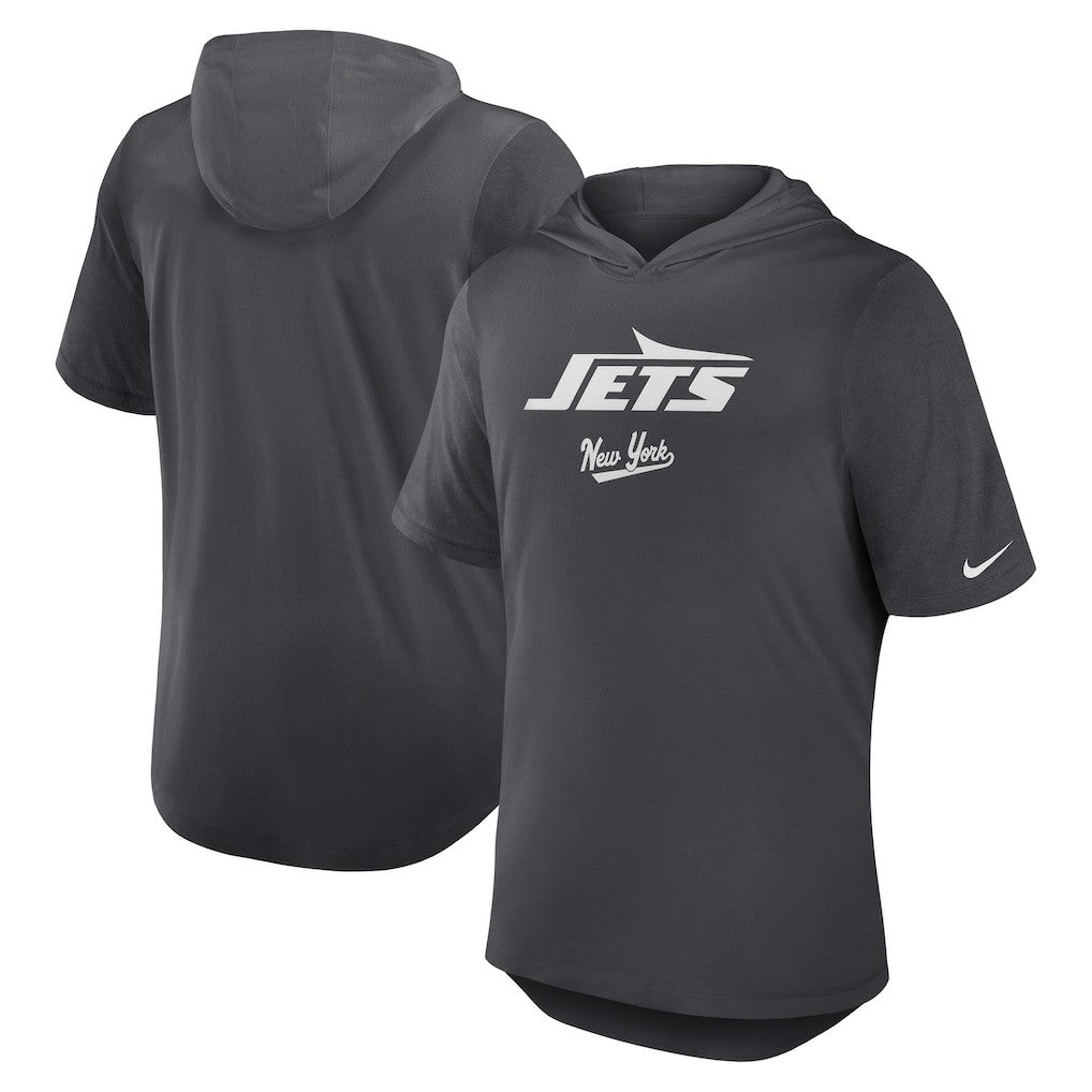 New York Jets Tri-Blend Performance Hoodie T-Shirt Anthracite | Nike for Sale