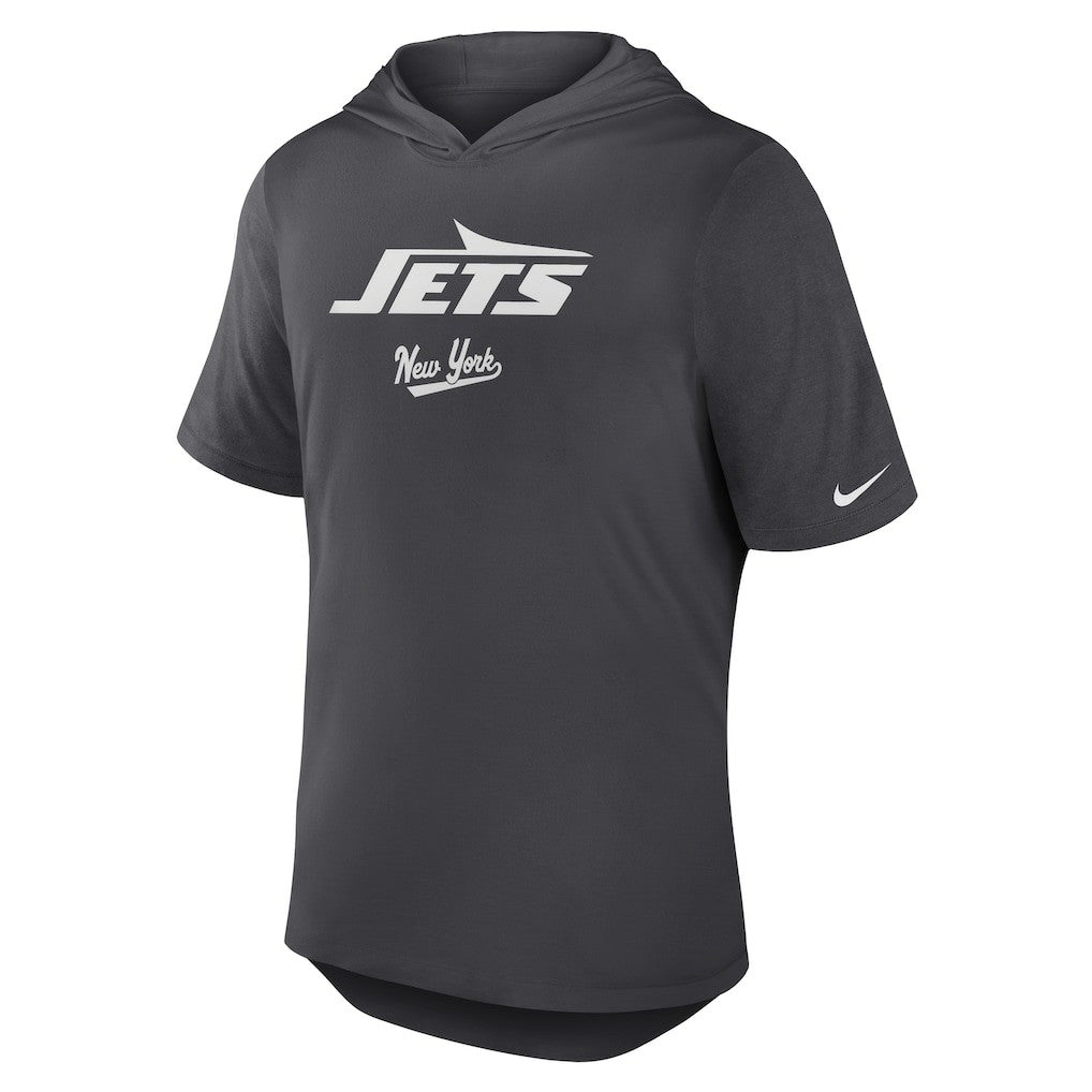 New York Jets Tri-Blend Performance Hoodie T-Shirt Anthracite | Nike for Sale
