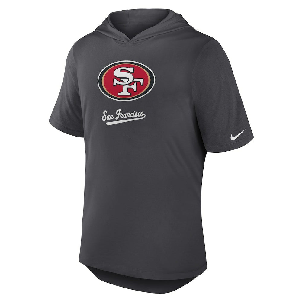 San Francisco 49ers Tri-Blend Performance Hoodie T-Shirt Anthracite | Nike for Sale