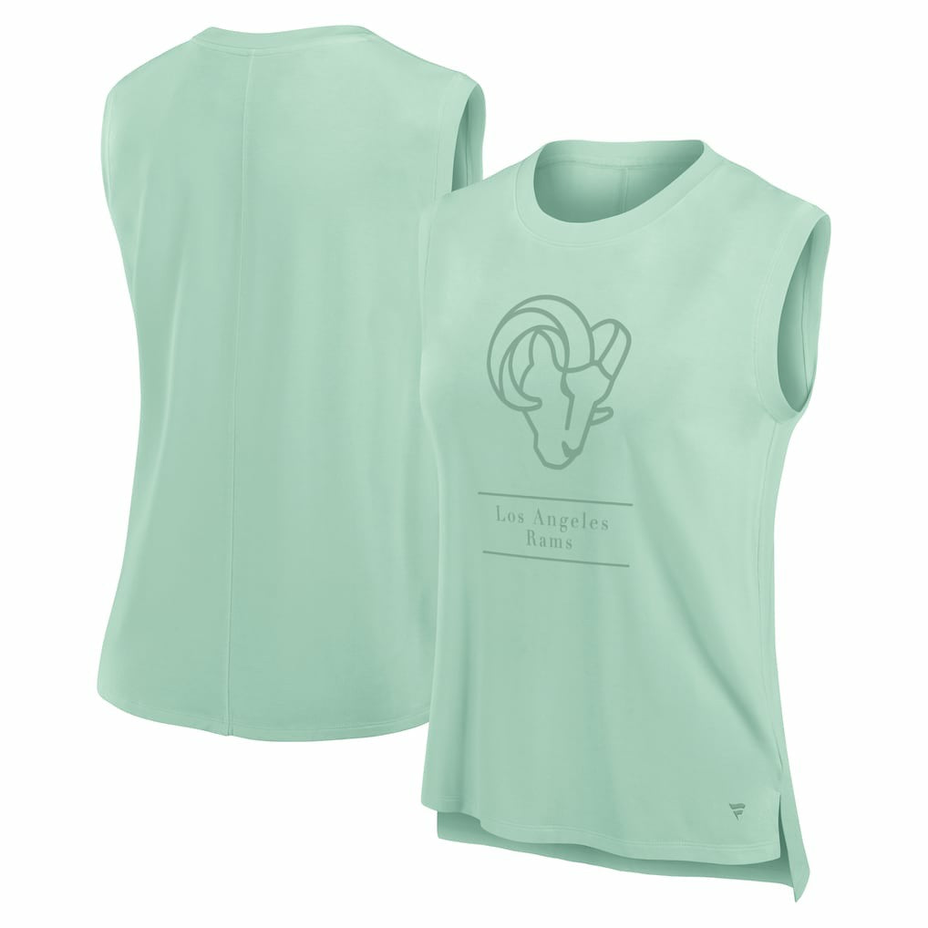 Los Angeles Rams Women's Studio Embrace Tank Top Mint | Fanatics