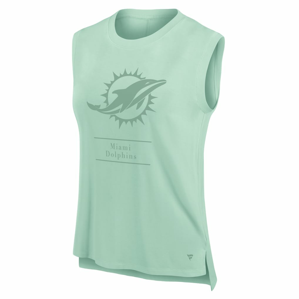 Miami Dolphins Women's Studio Embrace Tank Top Mint | Fanatics